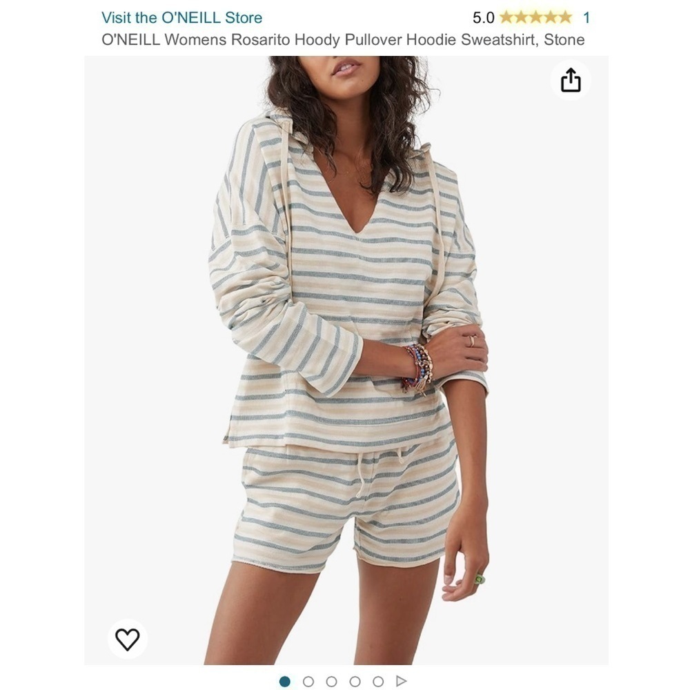 O'NEILL Womens Rosarito Hoody Pullover Hoodie Sweatshirt, Stone NWT XL